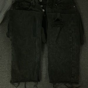 black old navy extra high rise sky-hi straight leg jeans